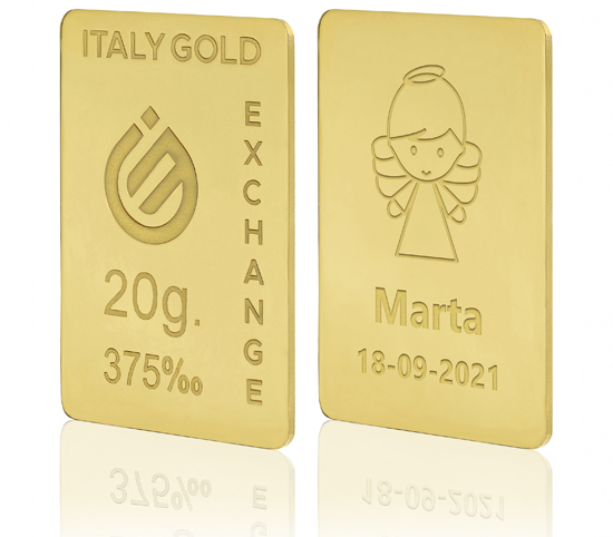 Sztabka Złota  prezent na Chrzest 9Kt 20gr IGE GOLD